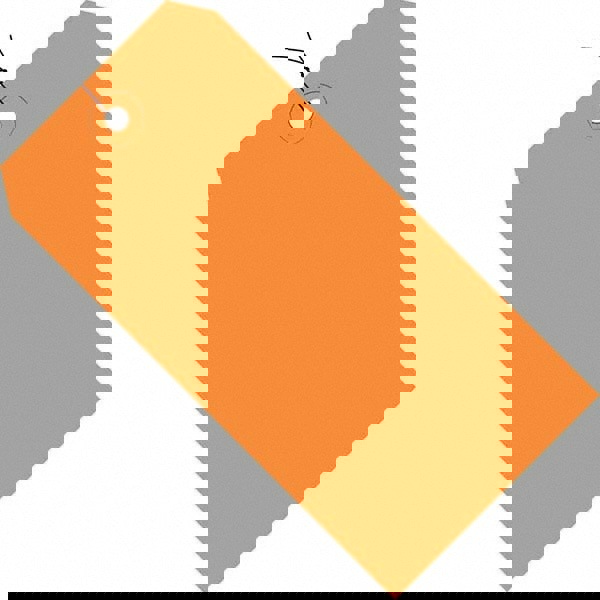 Blank Tag: 6-1/4'' High, Orange, Synthetic Paper